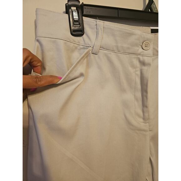 KIM ROGERS Size 14 Beige Capri Pants No Gap Waistband - Picture 3 of 9